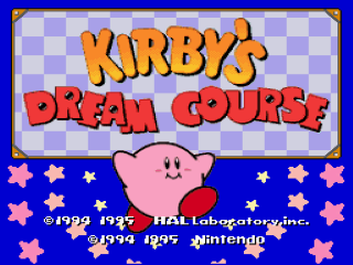 Kirby Bowl title screen for Super Famicom
